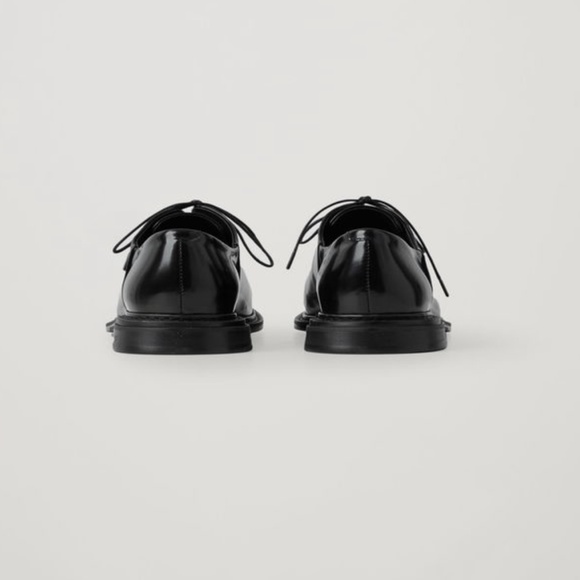 26. COS Patent Leather Lace-Up Brogues Black $185 EUC Sz 41 - Picture 4 of 5
